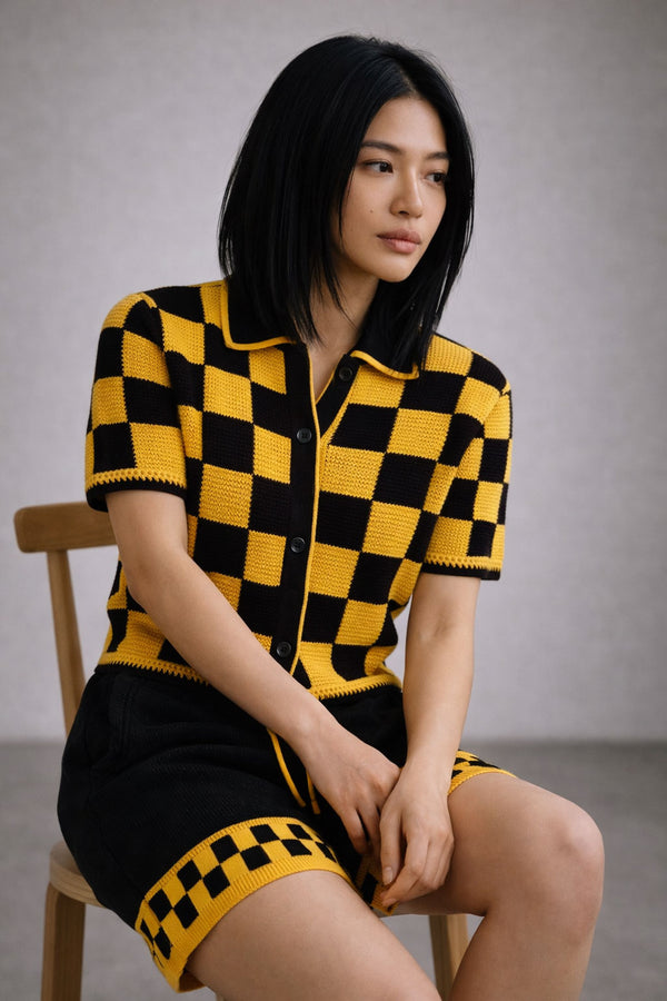 Checkered Crochet Shirt