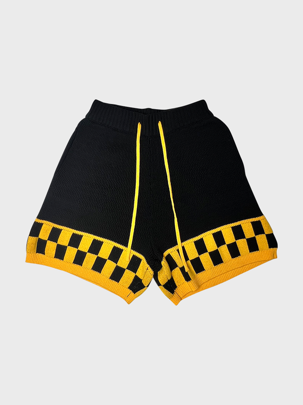 Checkered Crochet Shorts