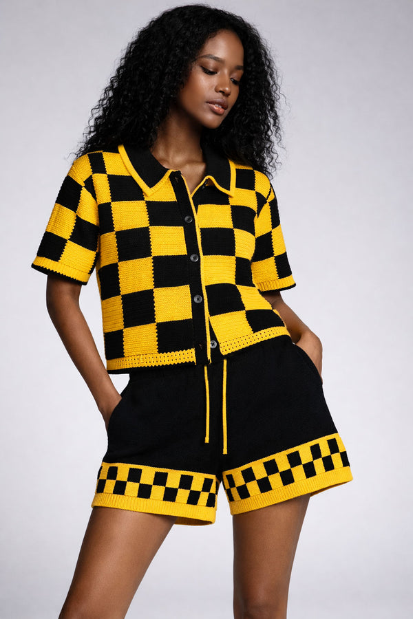 Checkered Crochet Shirt